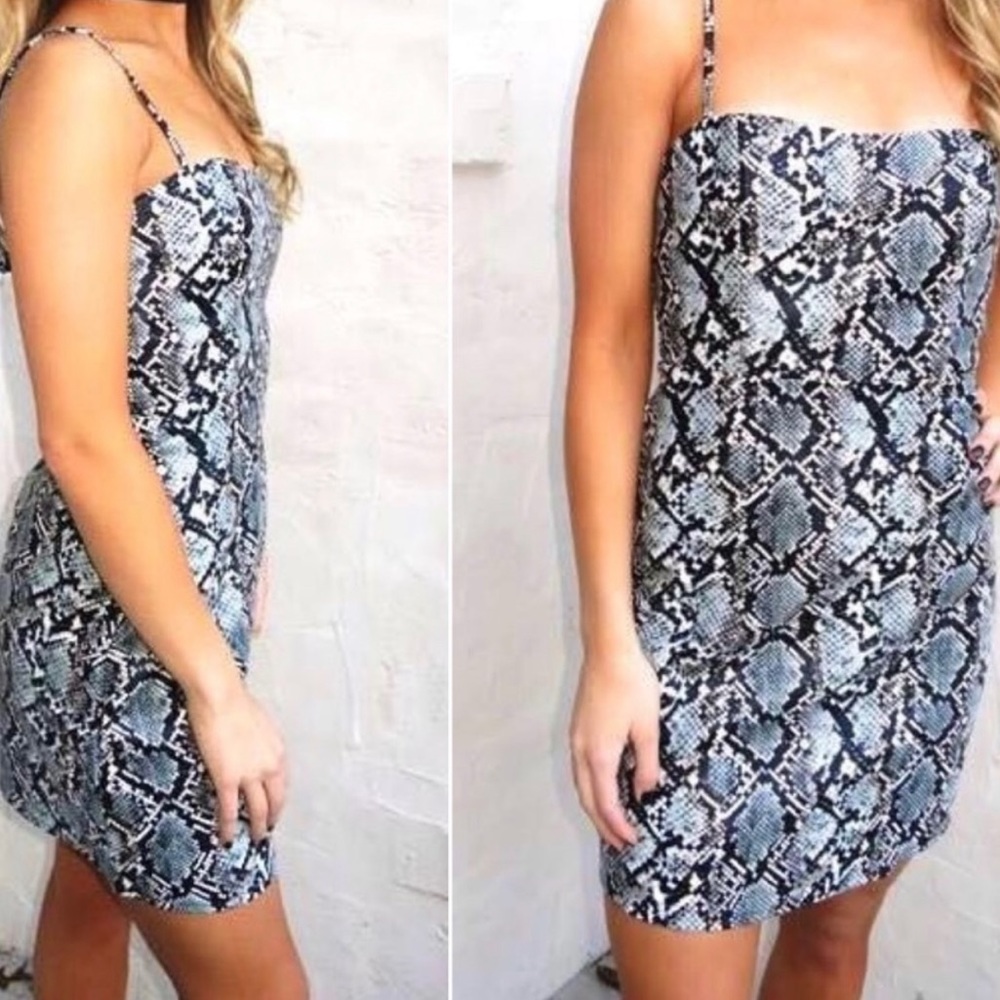 Honey punch snakeskin leather dress
